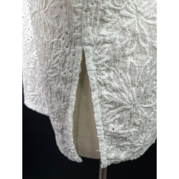 Michael Kors Lace Floral Semi Sheer Long Sleeve Blouse - Picture 8 of 14